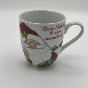 Fitz & Floyd FF Christmas Mug Santa's Big Day "Dear Santa I Want Everything"